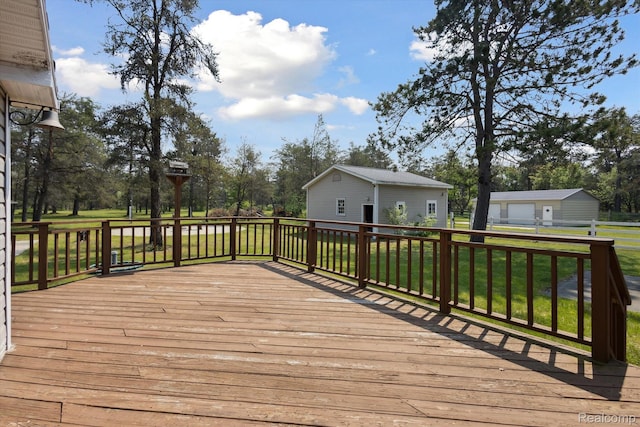 2536 Meridian Rd, Lewiston, MI 49756 - wooden terrace featuring a yard