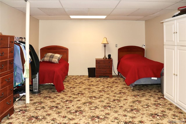 1149 Highview Dr, Lapeer, MI 48446 - carpeted bedroom featuring a paneled ceiling