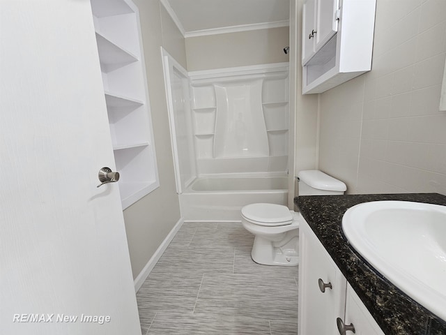 3705 Gratiot Ave, Flint, MI 48503 - full bathroom featuring vanity, ornamental molding, and shower / tub combination