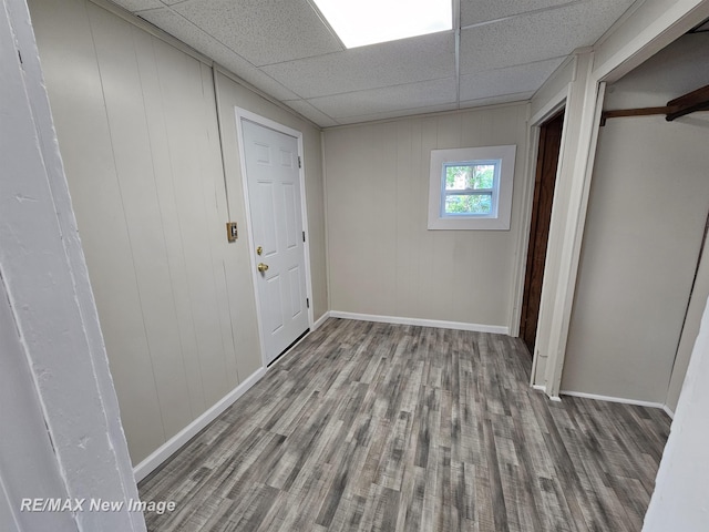 3705 Gratiot Ave, Flint, MI 48503 - interior space with a drop ceiling and wood finished floors