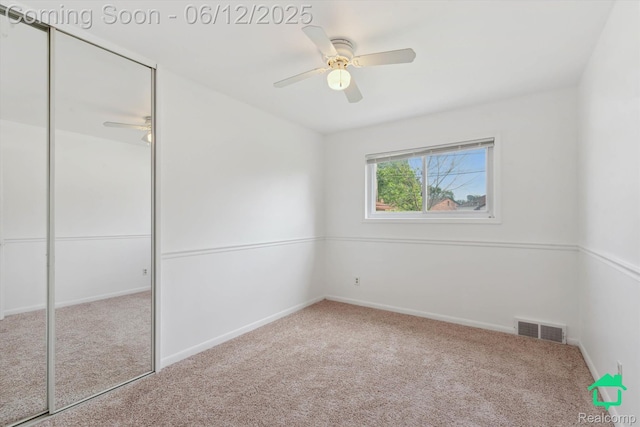 32703 Anita Dr, Westland, MI 48185 - unfurnished bedroom with carpet flooring, a closet, and ceiling fan