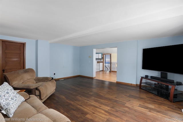 2931 4th St, Trenton, MI 48183 - living area with wood finished floors and baseboards