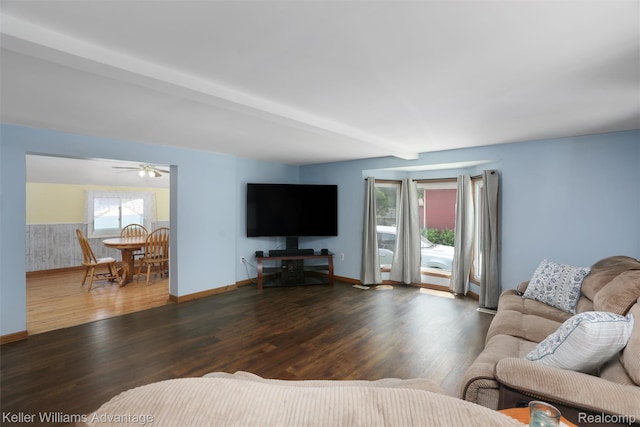 2931 4th St, Trenton, MI 48183 - living area with wood finished floors and baseboards
