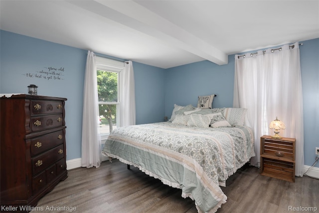 2931 4th St, Trenton, MI 48183 - bedroom featuring wood finished floors and beam ceiling