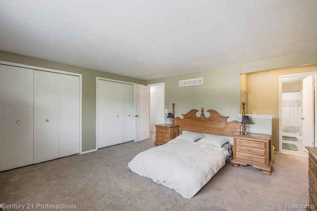 4851 Shoreline Blvd, Waterford, MI 48329 - bedroom with carpet, two closets, and baseboards