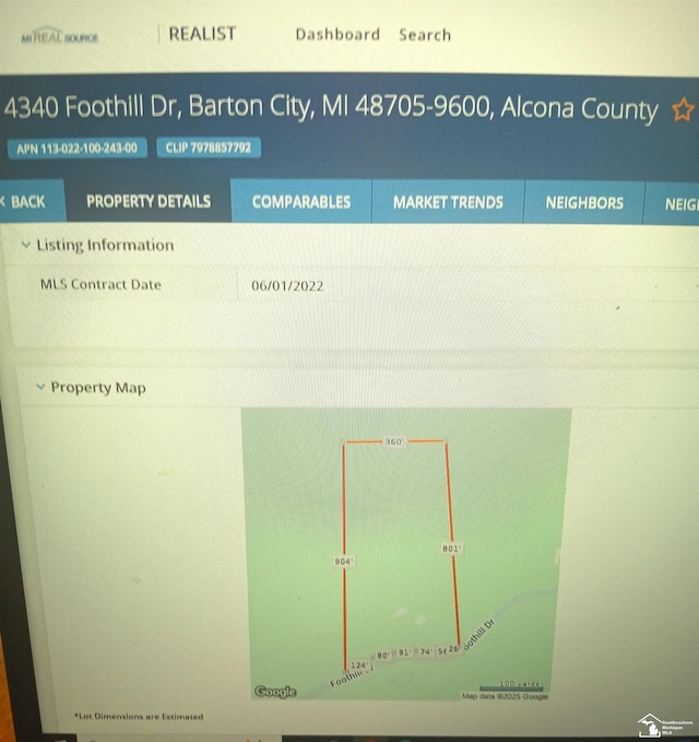 4340 Foothill Dr, Barton City, MI 48705 - view of a document
