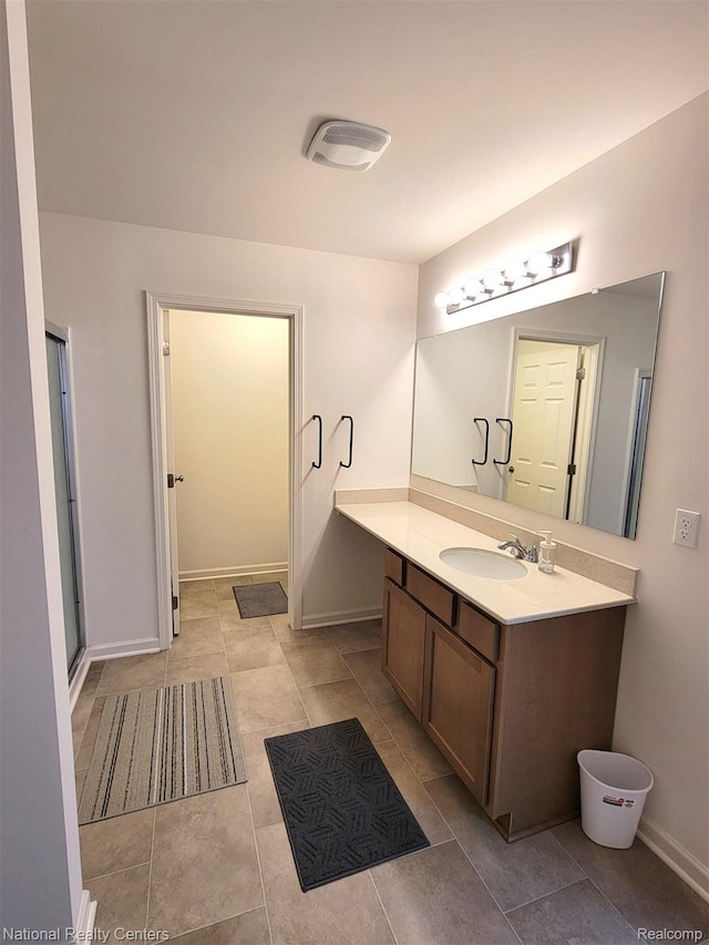 51485 Maple Leaf Dr, Macomb, MI 48042 - full bathroom featuring vanity, tile patterned flooring, and baseboards