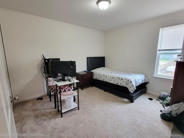 51485 Maple Leaf Dr, Macomb, MI 48042 - carpeted bedroom featuring ornamental molding and baseboards