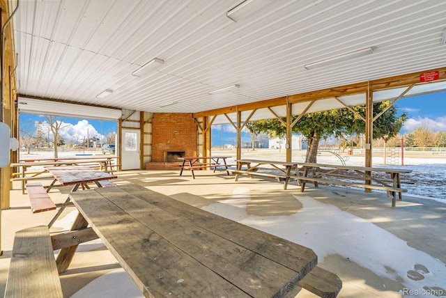 0001 Duquette Rd, Peck, MI 48466 - view of patio with a fireplace