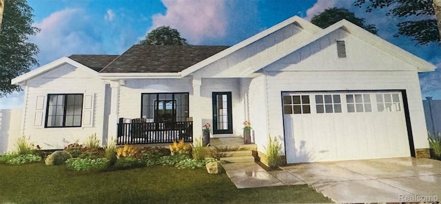 0001 Duquette Rd, Peck, MI 48466 - view of front of home featuring an attached garage and covered porch