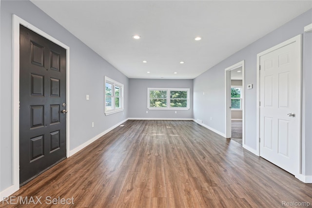 4470 N Lake Rd, Columbiaville, MI 48421 - foyer with dark wood finished floors and recessed lighting