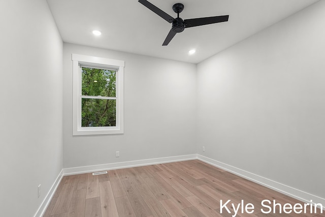 8060 Hunters Xing, Kalamazoo, MI 49009 - unfurnished room with ceiling fan, light wood-style floors, baseboards, and recessed lighting