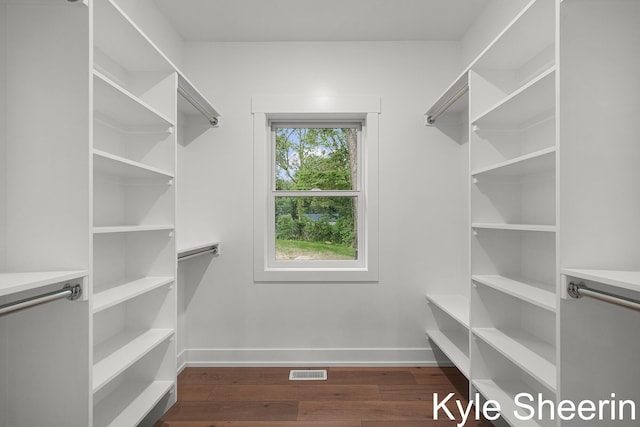 8060 Hunters Xing, Kalamazoo, MI 49009 - walk in closet featuring dark wood-type flooring
