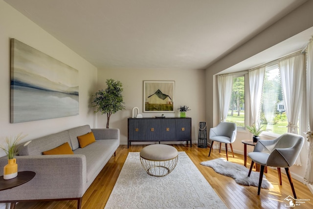 6913 Maplewood Dr, Temperance, MI 48182 - living area with wood-type flooring and baseboards