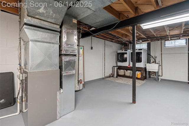 5388 N Georgetown Rd, Grand Blanc, MI 48439 - basement with separate washer and dryer and gas water heater