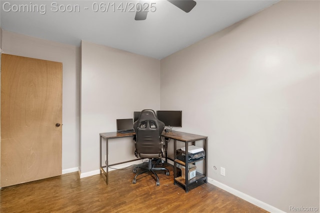 5388 N Georgetown Rd, Grand Blanc, MI 48439 - office space featuring wood finished floors and a ceiling fan