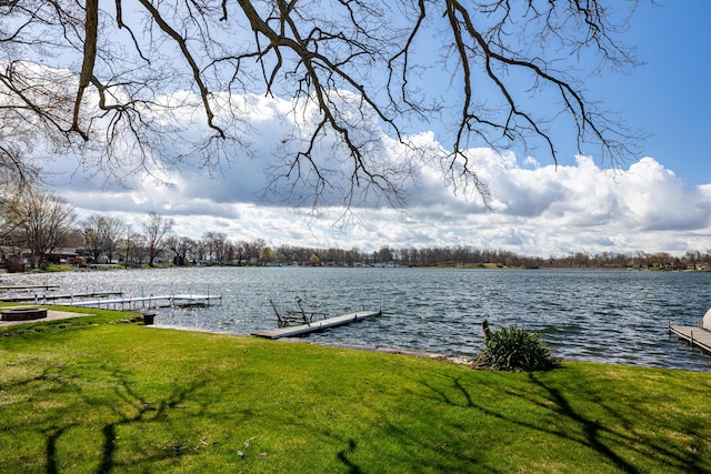 114 W Grove Ave, Michigan Center, MI 49254 - dock with a water view and a lawn