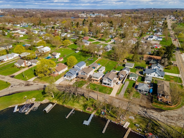 114 W Grove Ave, Michigan Center, MI 49254 - aerial overview of property's location featuring nearby suburban area and a large body of water