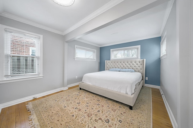 4422 Groveland Ave, Royal Oak, MI 48073 - bedroom with wood finished floors, ornamental molding, and baseboards