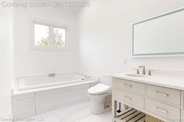 571 Dunleavy Dr, Highland, MI 48356 - full bathroom with vanity, a garden tub, and toilet