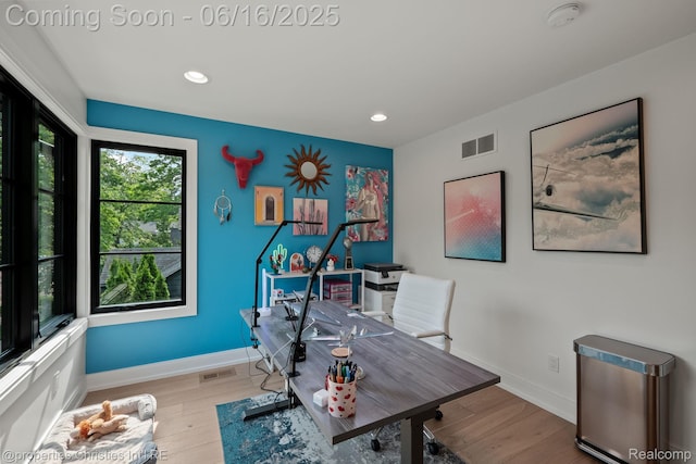 1044 Hazel, Birmingham, MI 48009 - office with wood finished floors and recessed lighting