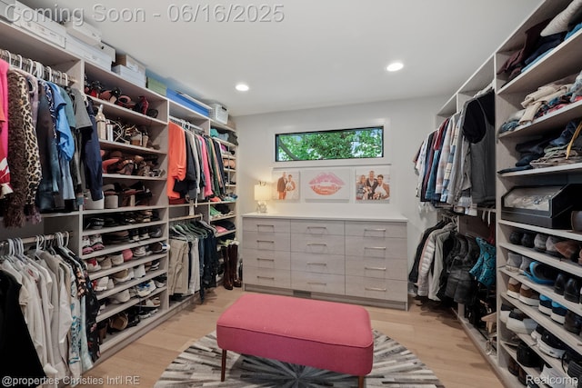 1044 Hazel, Birmingham, MI 48009 - spacious closet with light wood finished floors