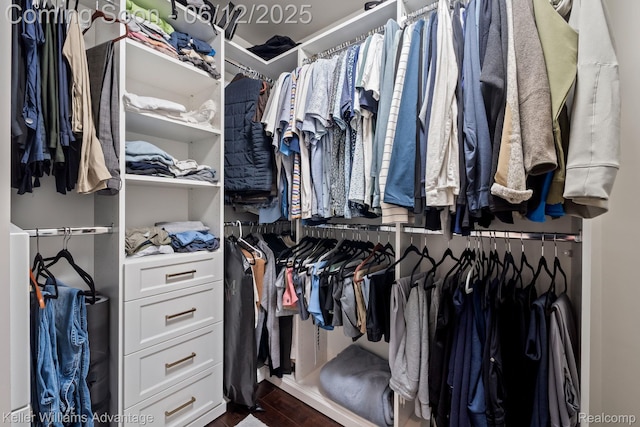 10993 Stoney Point Dr, South Lyon, MI 48178 - walk in closet featuring dark wood finished floors