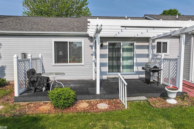 1273 Crystal Pointe Cir, Fenton, MI 48430 - back of house with a pergola, a patio, and roof with shingles
