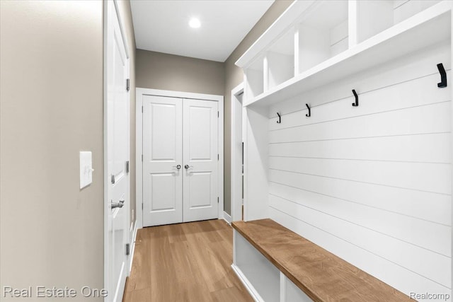 2763 Clivedon Rd, Howell, MI 48843 - mudroom featuring light wood finished floors and recessed lighting