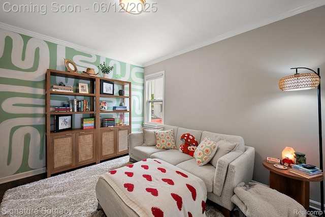 929 Columbia Rd, Berkley, MI 48072 - living area with ornamental molding and wood finished floors