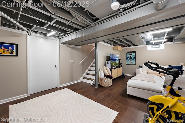 929 Columbia Rd, Berkley, MI 48072 - exercise room with wood finished floors and baseboards