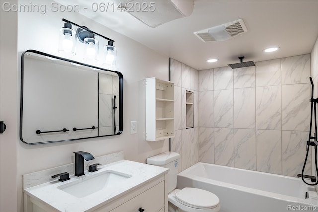 17330 Five Points St E, Dearborn, MI 48240 - full bathroom featuring vanity, a combined bath / shower with rainfall shower, and recessed lighting