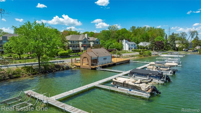 3856 Pine Lake Knoll Dr, West Bloomfield, MI 48324 - dock featuring a water view and boat lift