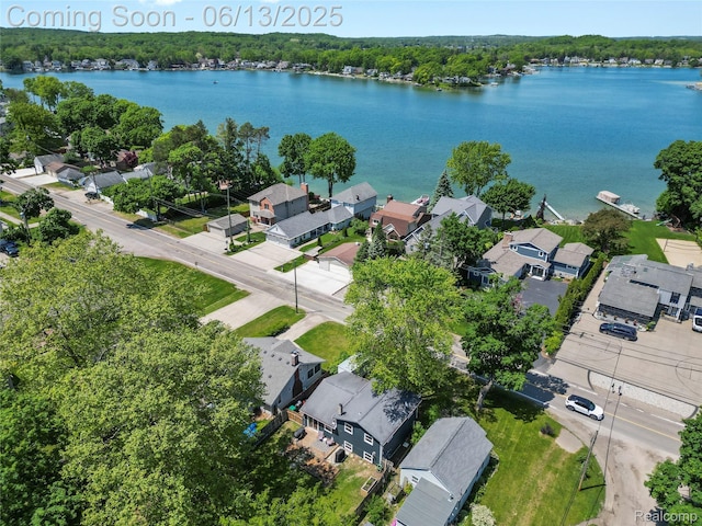 6615 Hatchery Rd, Waterford, MI 48327 - view of property location featuring a large body of water, nearby suburban area, and a forest