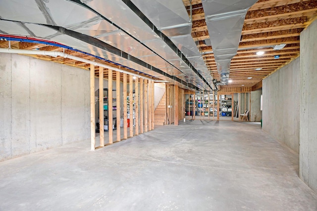 2958 S Edgar Rd, Mason, MI 48854 - unfinished below grade area featuring stairway