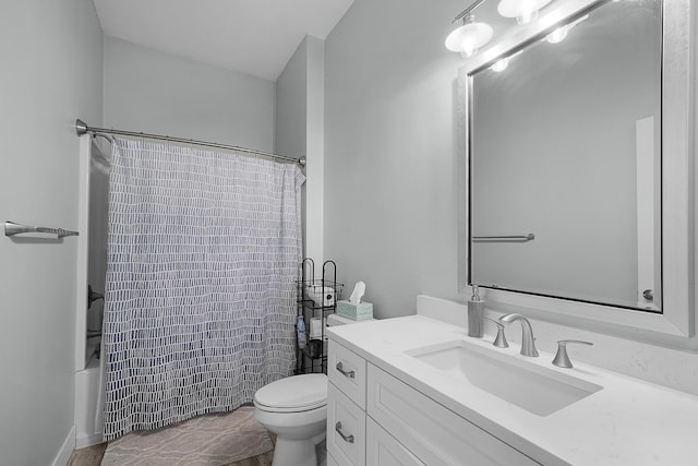 1304 Michillinda Rd, Muskegon, MI 49445 - full bath with vanity, toilet, and shower / bath combination with curtain
