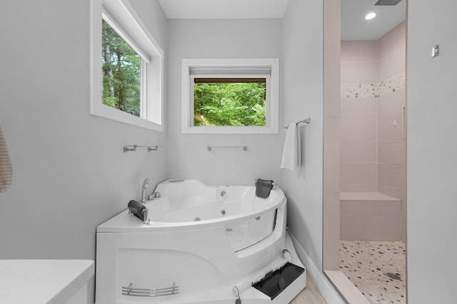 1304 Michillinda Rd, Muskegon, MI 49445 - full bath with a tub with jets and tiled shower
