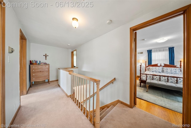 713 Claremont St, Dearborn, MI 48124 - hallway with an upstairs landing and carpet flooring