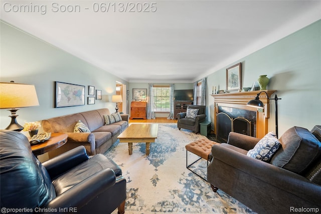 713 Claremont St, Dearborn, MI 48124 - living room with a fireplace and wood finished floors