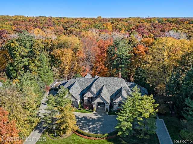 20 Hidden Rdg, Bloomfield Hills, MI 48304 - view from above of property with a heavily wooded area