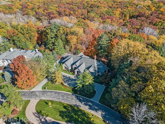 20 Hidden Rdg, Bloomfield Hills, MI 48304 - aerial overview of property's location featuring a heavily wooded area