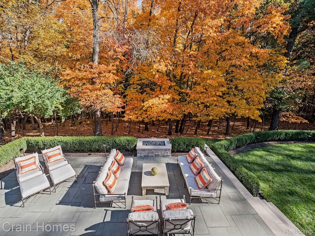 20 Hidden Rdg, Bloomfield Hills, MI 48304 - view of patio featuring a grill and an outdoor living space
