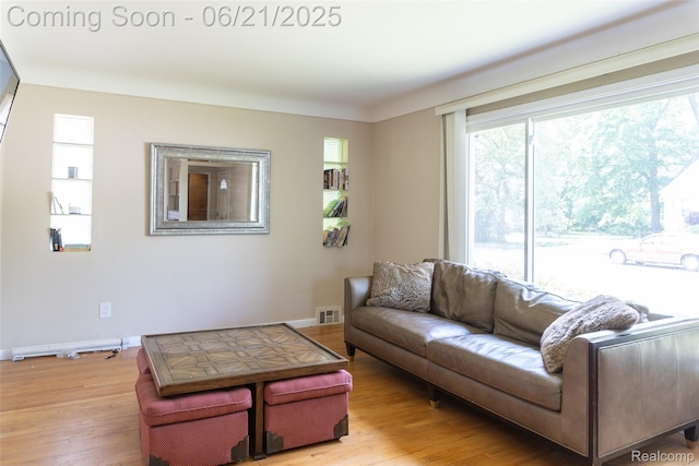 2856 Central St, Berkley, MI 48072 - living area featuring light wood finished floors and baseboards