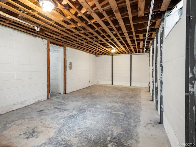 28212 Shock St, Saint Clair Shores, MI 48081 - unfinished basement with concrete block wall