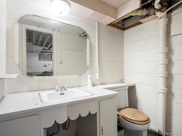 28212 Shock St, Saint Clair Shores, MI 48081 - bathroom with vanity and concrete block wall