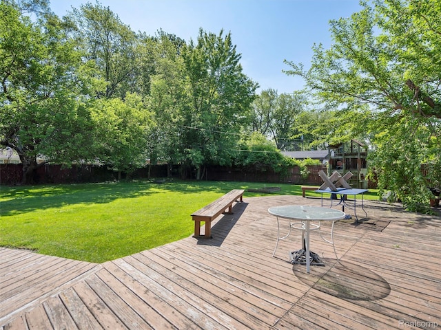 28212 Shock St, Saint Clair Shores, MI 48081 - wooden terrace featuring a fenced backyard