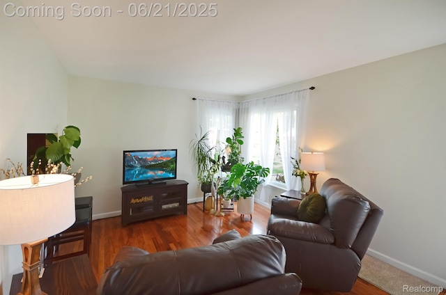 43475 Deborah Dr, Sterling Heights, MI 48313 - living room featuring wood finished floors and baseboards