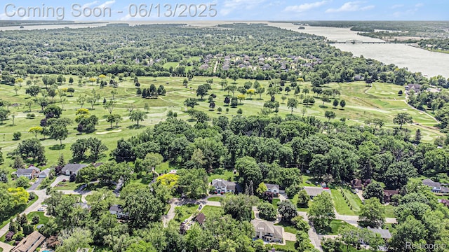 9875 Island Dr, Grosse Ile, MI 48138 - aerial view of residential area featuring a large body of water and a local golf course