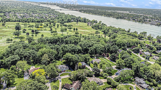 9875 Island Dr, Grosse Ile, MI 48138 - aerial perspective of suburban area featuring a large body of water