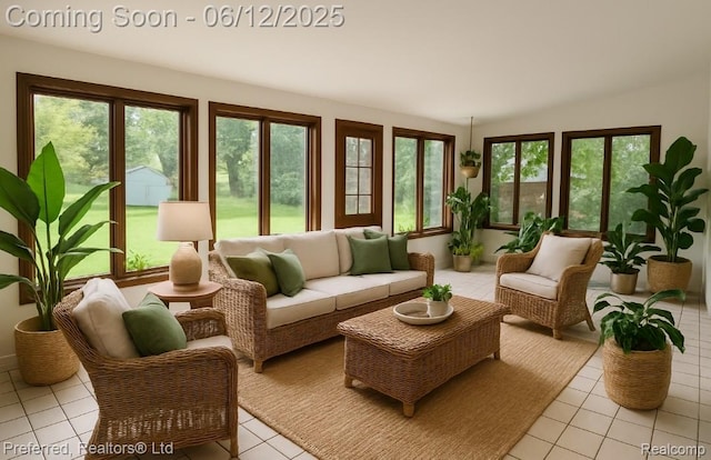 9498 Bassett St, Livonia, MI 48150 - living area with light tile patterned floors